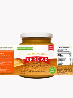 MANTEQUILLA DE MANÍ CON MIEL DE ABEJA X230GR